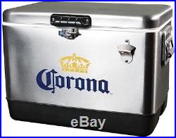Koolatron 54 Qt. Stainless Steel Corona Ice Chest Cooler Tailgating Camping Yard