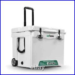LANDWORKS-GUT070 Rotomolded Wheeled 11 Gal Ice Cooler with Build-In Bottle Openers