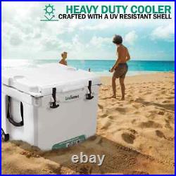 LANDWORKS-GUT070 Rotomolded Wheeled 11 Gal Ice Cooler with Build-In Bottle Openers