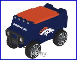 LARGE Denver Broncos COOLER Remote Control Wheels Headlights Speakers 30 Cans