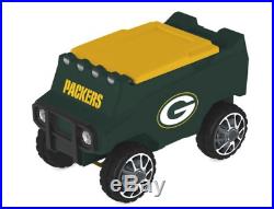 LARGE Green Bay Packers COOLER Remote Control Wheels Headlights Speakers 30 Cans