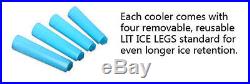 LIT Grey 52 Qt Quart Torch Cooler with Blue LED Lighted Liner Ice Chest Camp TS600