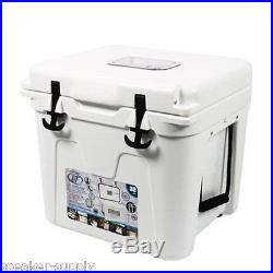 LIT Halo White 32 Qt Quart Cooler with Blue LED Lighted Liner Ice Chest TS400