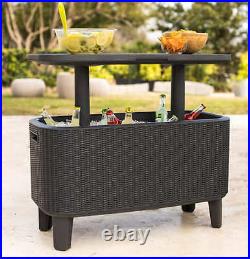 Large Bevy Bar Table and Cooler Combo Durable Weatherproof UV-Protected Resin