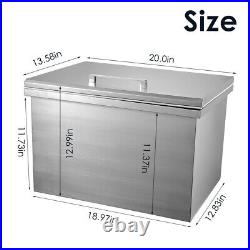 Large Drop in Ice Chest Cooler Bucket 304 Stainless Steel with Lid Double Single