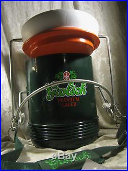 Large Grolsch Premium Lager Hinged Bottle Top Beer Cooler with strap