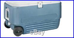 Large Rolling Cooler Party Ice Chest Wheeled Food Cooler Igloo Coleman Blue