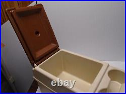 Little Kool Rest IGLOO Car Console Cooler Brown Tan Can Holder Ice Chest VTG