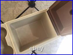 Little Kool Rest Igloo Car VINTAGE Cooler Console Ice Chest Cup Holder Brown Tan