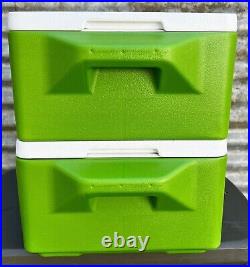 Lot Of 2 Green Coleman Party Stacker 24 Can Coolers Model 6225 One New