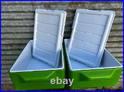 Lot Of 2 Green Coleman Party Stacker 24 Can Coolers Model 6225 One New