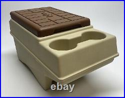 MINT Vintage Igloo Brown Tan Little Kool Rest Console Car Cooler'84 Flip Top