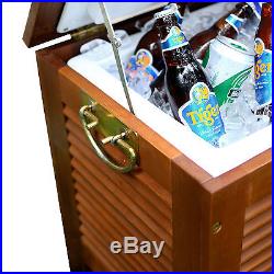 Merry Products 54.9 Qt. Outdoor Wooden Patio Cooler