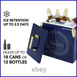 Modelo Retro Ice Chest Beverage Cooler Bottle Opener 13L (14 Qt.) 18 Can Blue Go