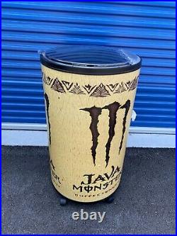 Monster Java Energy Ice Barrel Cooler Pre Owned Rolling Rare Hard To Find