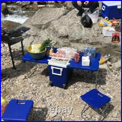 Multi Function Picnic Camping Table Ice Cooler Party Drink Storage With2 Two Chair