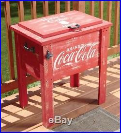 NEW Coca-Cola Wooden 54 Quart Deck Cooler! Coke Wood Patio Party Outdoor Vtg