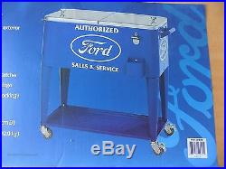 New Ford Logo Rolling Cooler With Bottle Opener And Casters Frd-40060