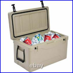 NEW Outdoor Insulated Fishing Hunting Cooler Ice Chest Heavy Duty 64 Quart Grey