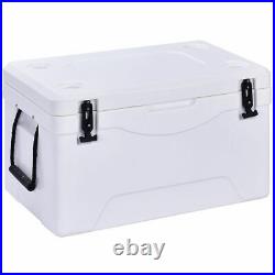 NEW Outdoor Insulated Fishing Hunting Cooler Ice Chest Heavy Duty 64 Quart White