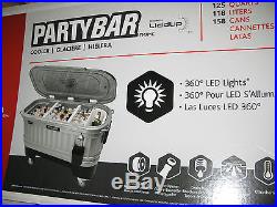 NEW PartyBar Igloo 49271 LiddUp LED Cooler Party Bar 125 QT