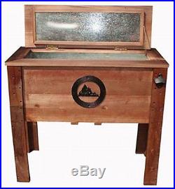 NEW Rustic Wooden 55 Quart Deck Cooler! Mountains Wood Patio Pool Party Outdoor