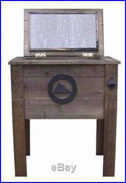 NEW Rustic Wooden 57 Quart Deck Cooler! Mountains Wood Patio Pool Party Outdoor