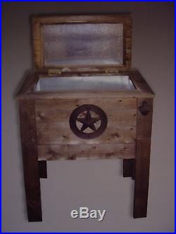 NEW Rustic Wooden 57 Quart Deck Cooler Patio Pool Party Wood Outdoor Ice Chest
