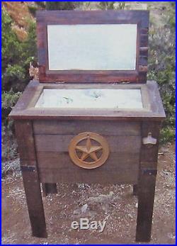 NEW Rustic Wooden 57 Quart Deck Cooler! Wood Patio Pool Party Outdoor Ice Chest