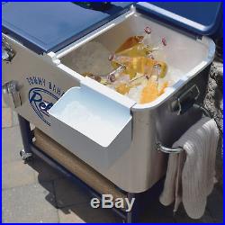 NEW Tommy Bahama 100 Quart Stainless Steel Rolling Cooler - All $$ 4 Charity