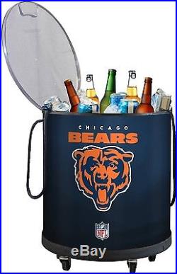 NFL Chicago Bears Outdoor Mini Ice Barrel Tailgate Party Mancave Beverage Cooler