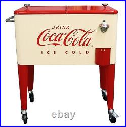 NIB Coca Cola Cream/Red Retro Cooler 80 Quart Leigh Country New