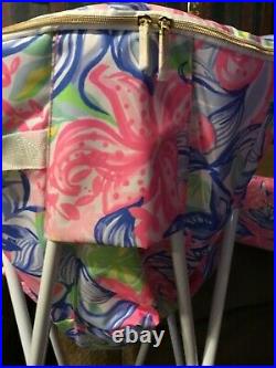 NWT Lilly Pulitzer Cooler Stand Havana Cocktail Drinks with Carrying Case PINK