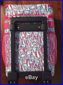 NWT Lilly Pulitzer Red Right Return Rolling Cooler GWP 18 Tall
