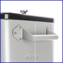 New 80QT Portable Rolling Stainless Steel Party Cooler Cart Ice Chest Patio