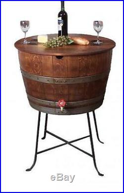New Authentic Stamped Wine Barrel Bistro Cooler Table Made In USA Wv719bt