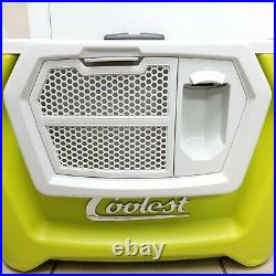 New Coolest Cooler %100 Complete Lime Green Bluetooth Speaker Blender LED Beach