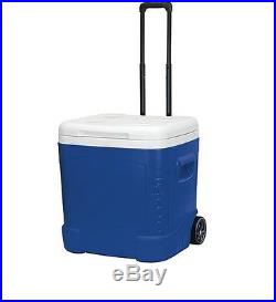 New Igloo 60-Quart Ice Cube Roller Cooler Beach Camping Blue Free Shipping