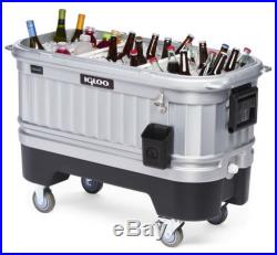 New Igloo Party Bar Cooler Huge 125 Quart Ice Chest Rolling Base TableTop