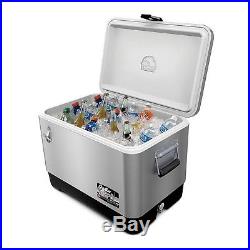 New Large Igloo Stainless Steel Cooler 54 qt. Metal Ice Chest Party Cooler