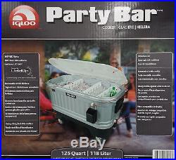 New Large Party Bar Cooler Ice Chest Huge 125 Quart Rolling Lights Up Inside