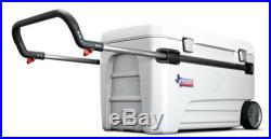 New Large White Igloo Cooler 168 Can 110 Qt Rolling Ice Chest Telescoping Handle