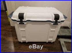 New OtterBox Venture 45-Quart Cooler White Blue withextras Camping Hiking Fishing