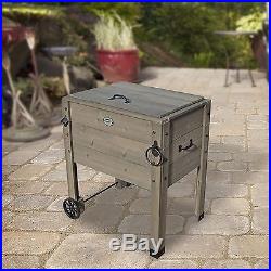 New Outdoor Rolling Party Cooler with Stand Portable Ice Chest Bucket Tub