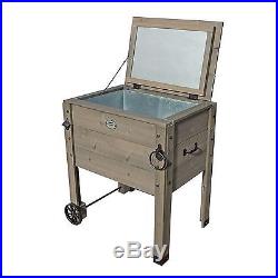 New Outdoor Rolling Party Cooler with Stand Portable Ice Chest Bucket Tub
