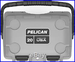 New Pelican Elite 20QT Marine Cooler/Ice Chest Made in USA #20Q-1-DKGRYWHT
