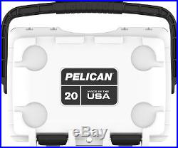 New Pelican Elite 20QT Marine Cooler/Ice Chest Made in USA #20Q-1-WHTGRY