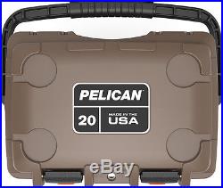 New Pelican Elite 20QT Marine Cooler/Ice Chest Made in USA #20Q-2-BRNTAN