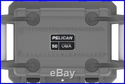 New Pelican Elite 50QT Marine Cooler/Ice Chest Made in USA #50Q-1-DKGRYWHT
