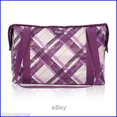 New Thirty One 31 Fresh Market Thermal Plum Plaid NO EMBROIDERY Purple Cooler